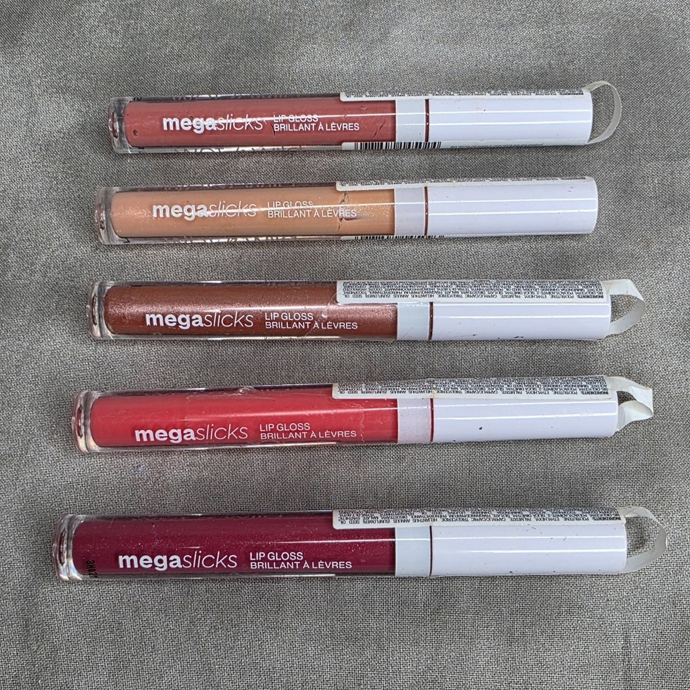 (X5) Wet n Wild MegaSlicks Lip Gloss, Assorted Colors .07â fl oz each